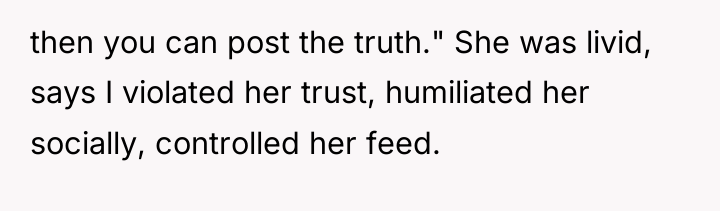 then you can post the truth." She was livid, says...