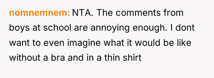 nomnemnem NTA. The comments from boys at school are annoying...