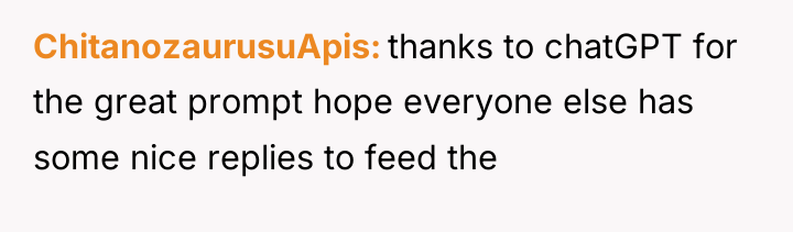 ChitanozaurusuApis thanks to chatGPT for the great prompt hope everyone...