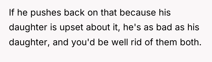 If he pushes back on that because his daughter is...