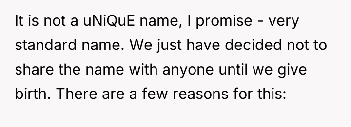 It is not a uNiQuE name, I promise - very...