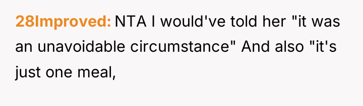 28Improved NTA I would've told her "it was an unavoidable...