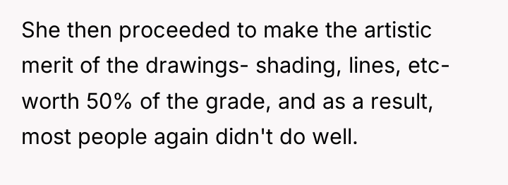 She then proceeded to make the artistic merit of the...