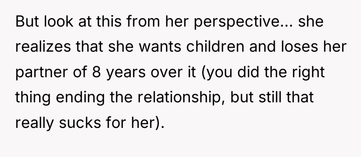 But look at this from her perspective... she realizes that...