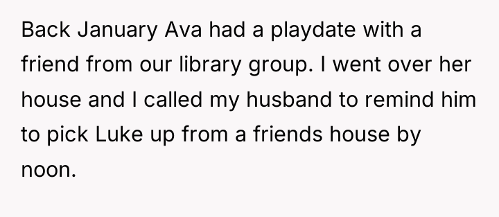 Back January Ava had a playdate with a friend from...