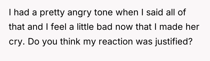 I had a pretty angry tone when I said all...