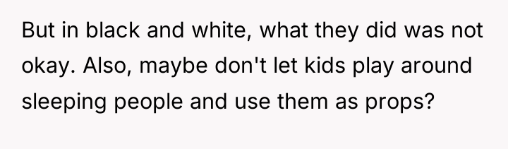 But in black and white, what they did was not...
