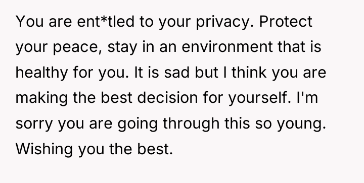 You are ent*tled to your privacy. Protect your peace, stay...