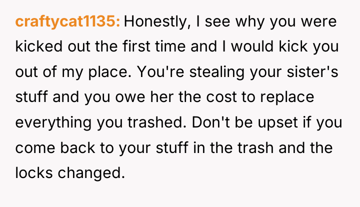 craftycat1135 Honestly, I see why you were kicked out the...