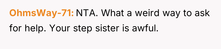 OhmsWay-71 NTA. What a weird way to ask for help....