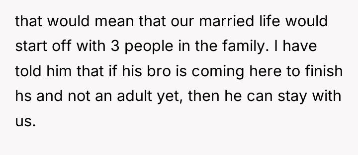 that would mean that our married life would start off...