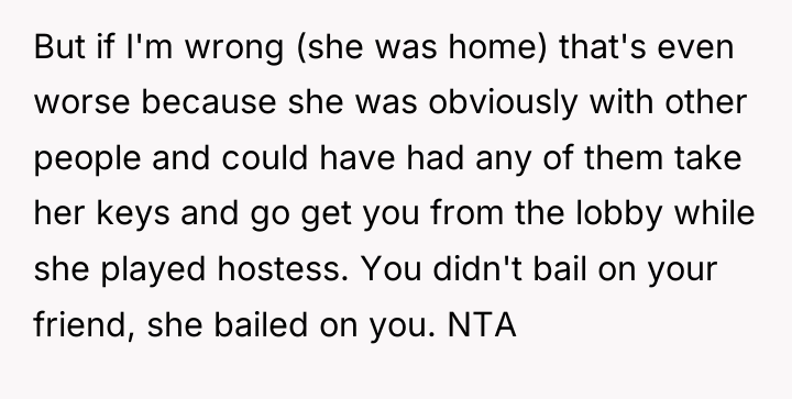 But if I'm wrong (she was home) that's even worse...