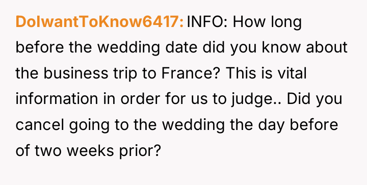 DoIwantToKnow6417 INFO: How long before the wedding date did you...
