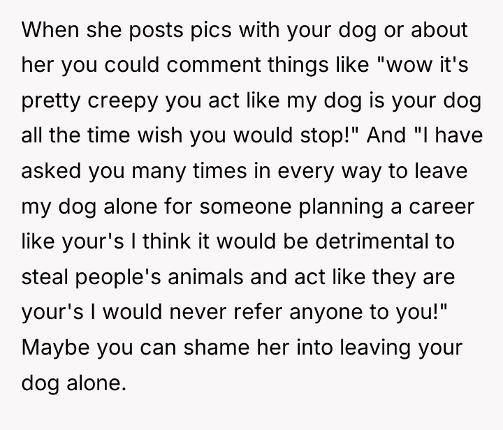 When she posts pics with your dog or about her...