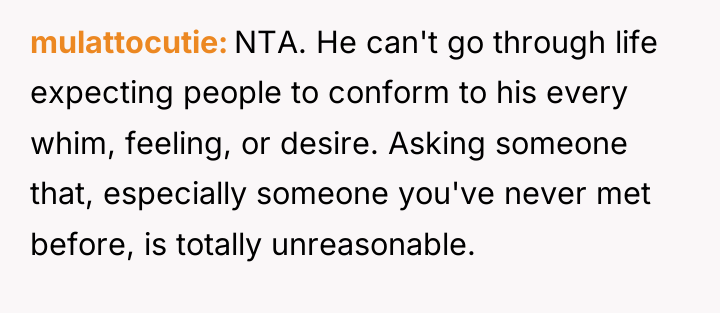 mulattocutie NTA. He can't go through life expecting people to...