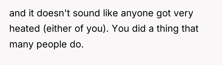 and it doesn't sound like anyone got very heated (either...