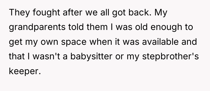 They fought after we all got back. My grandparents told...