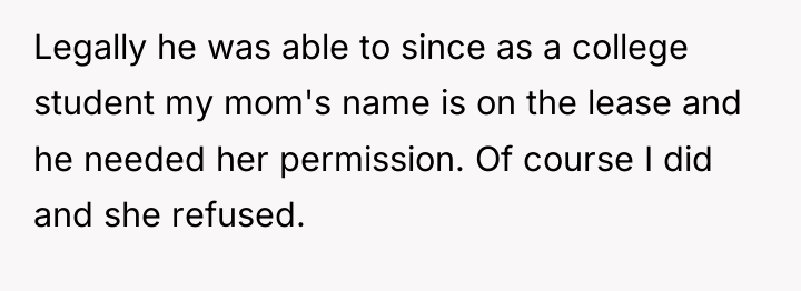 Legally he was able to since as a college student...