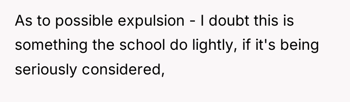 As to possible expulsion - I doubt this is something...