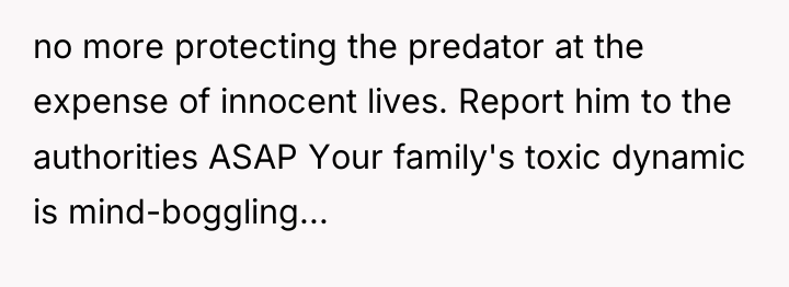 no more protecting the predator at the expense of innocent...