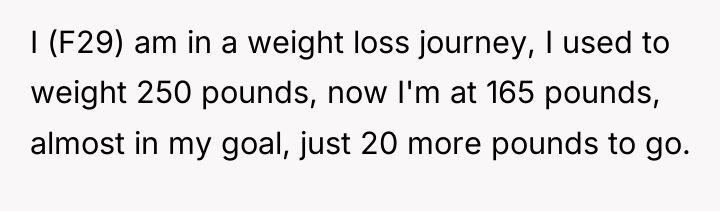 I (F29) am in a weight loss journey, I used...