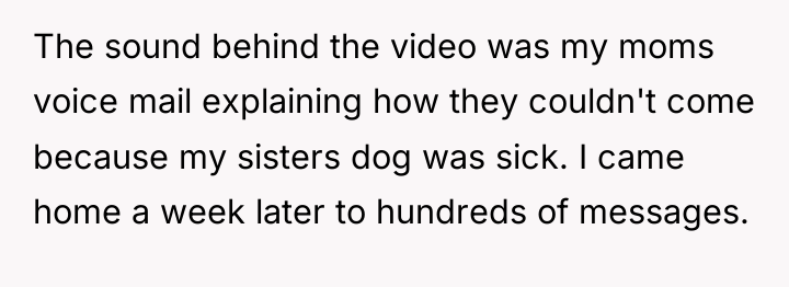 The sound behind the video was my moms voice mail...