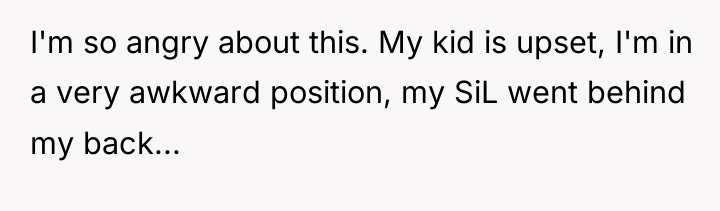 I'm so angry about this. My kid is upset, I'm...