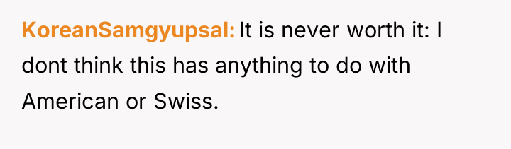 KoreanSamgyupsal It is never worth it: I dont think this...