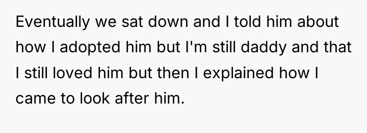 Eventually we sat down and I told him about how...