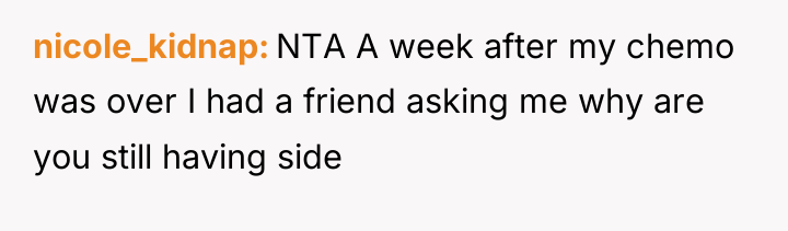 nicole_kidnap NTA A week after my chemo was over I...