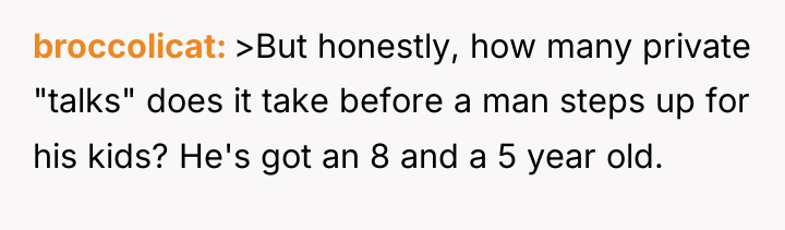 broccolicat >But honestly, how many private "talks" does it take...