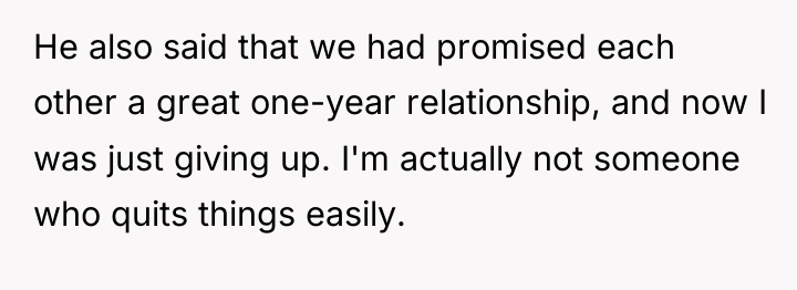 He also said that we had promised each other a...
