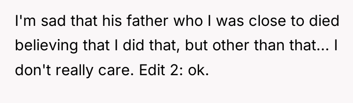 I'm sad that his father who I was close to...