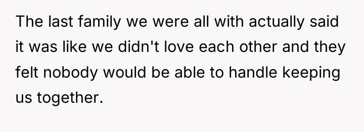 The last family we were all with actually said it...