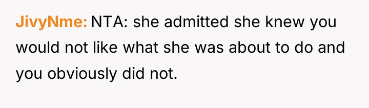 JivyNme NTA: she admitted she knew you would not like...