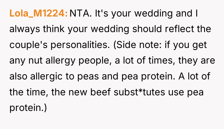 Lola_M1224 NTA. It's your wedding and I always think your...