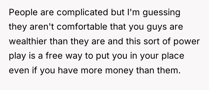 People are complicated but I'm guessing they aren't comfortable that...