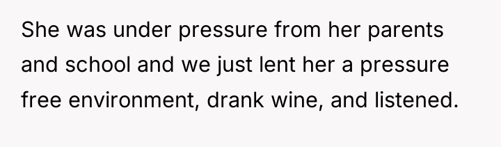 She was under pressure from her parents and school and...