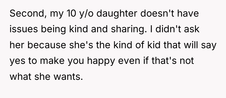 Second, my 10 y/o daughter doesn't have issues being kind...