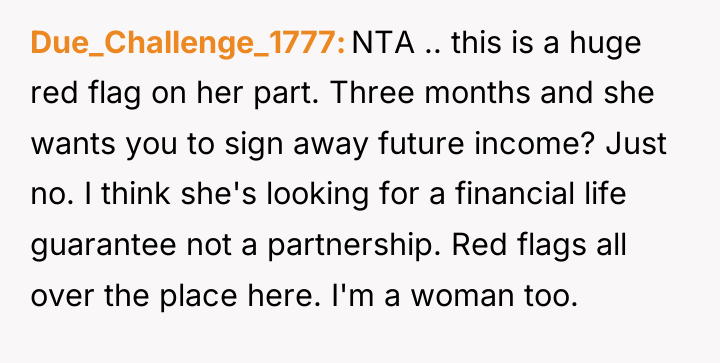 Due_Challenge_1777 NTA .. this is a huge red flag on...
