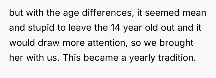 but with the age differences, it seemed mean and stupid...