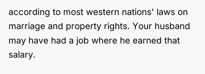 according to most western nations' laws on marriage and property...