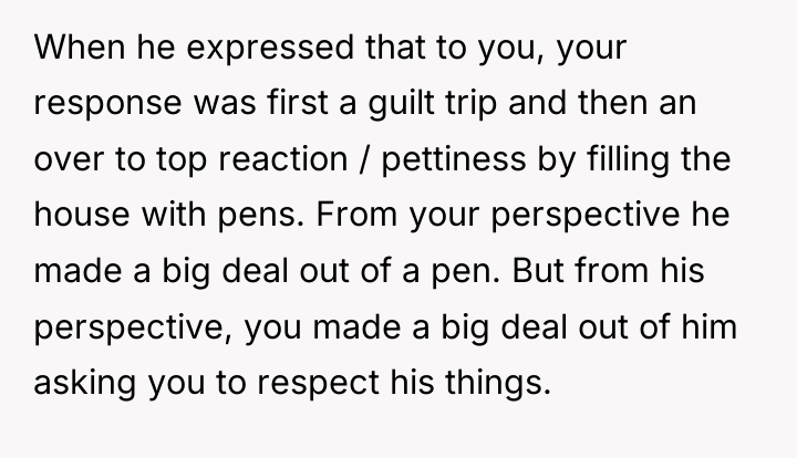 When he expressed that to you, your response was first...