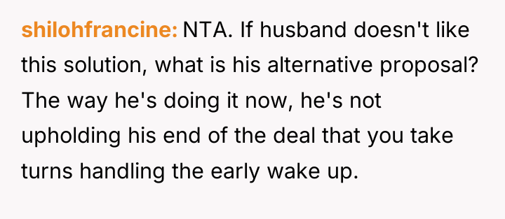 shilohfrancine NTA. If husband doesn't like this solution, what is...