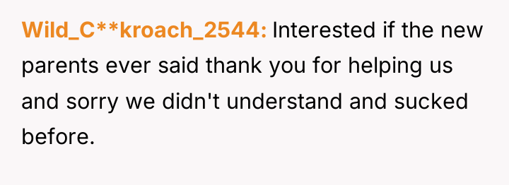 Wild_C**kroach_2544 Interested if the new parents ever said thank you...