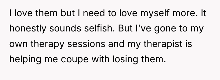 I love them but I need to love myself more....