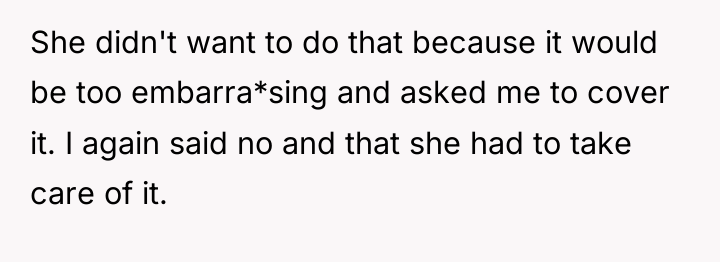 She didn't want to do that because it would be...