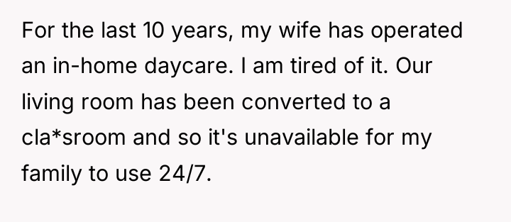 For the last 10 years, my wife has operated an...