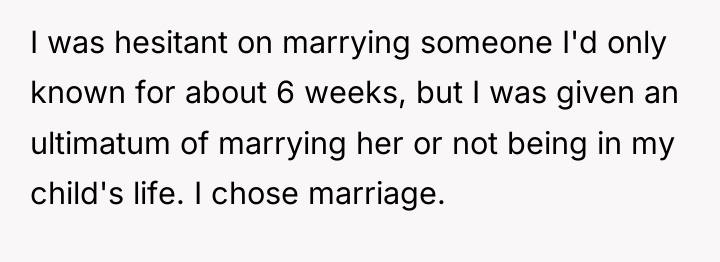 I was hesitant on marrying someone I'd only known for...