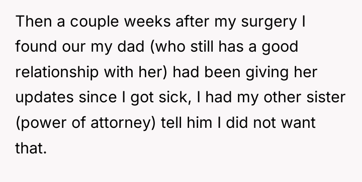 Then a couple weeks after my surgery I found our...